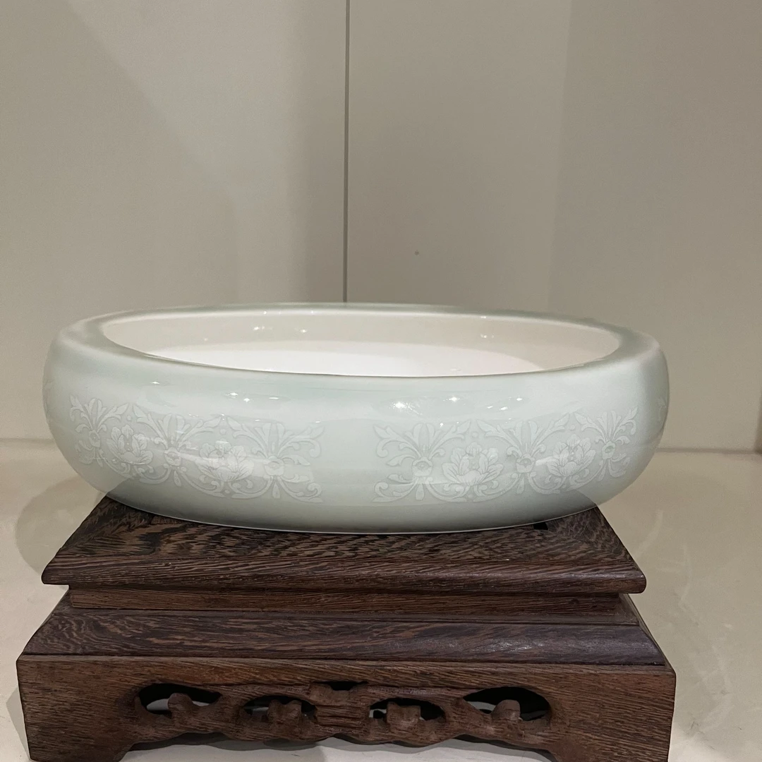 昆仑牌鲁青瓷花钵22cm*16cm