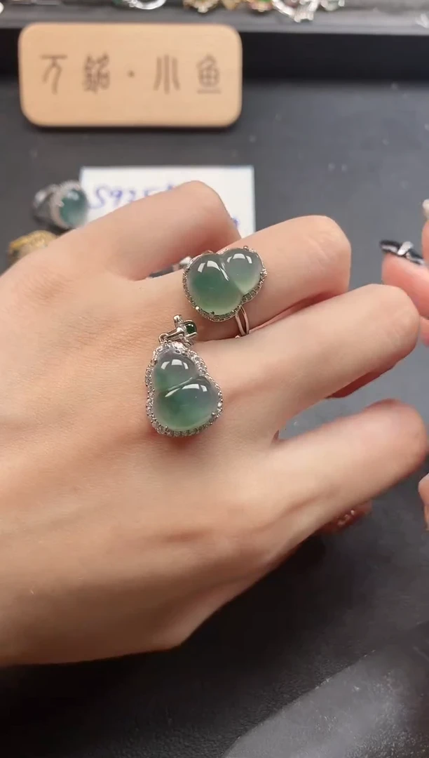 银S925镶嵌戒指翡翠51511