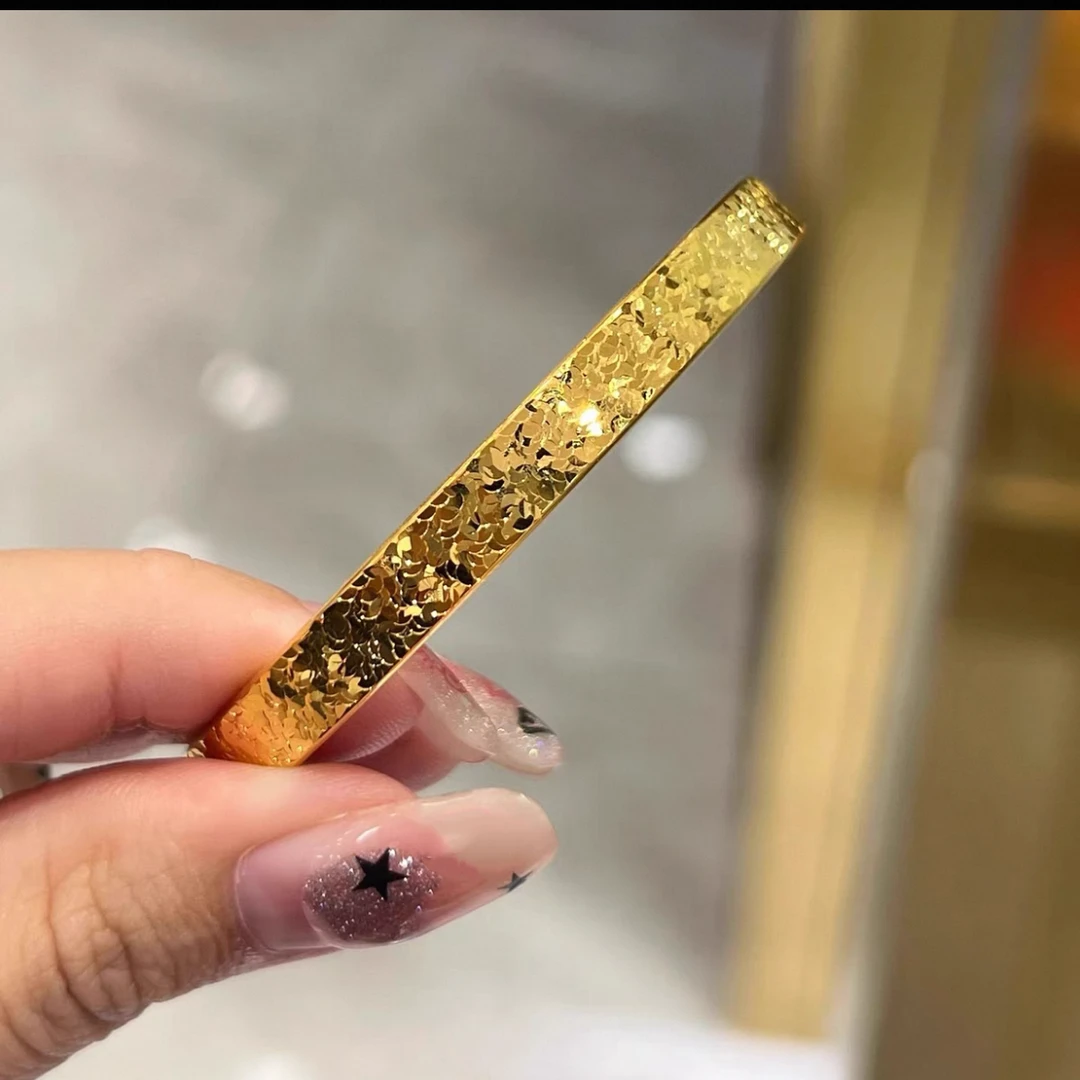 合金手镯 3252合金重工爆闪立体碎冰冰闭口手镯