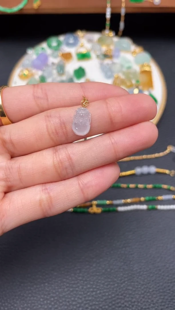 【闪购商品】翡翠吊坠(不含链)18K金镶嵌一个  JK235