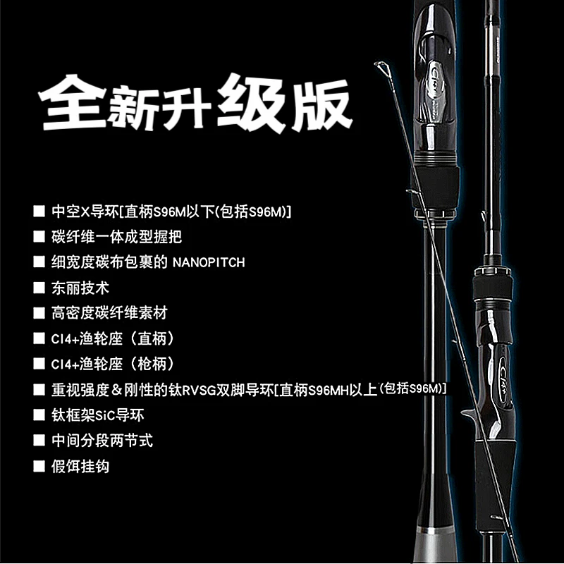 全新升级露娜路亚竿，钓鱼路亚套装全套路滑竿远投竿路亚竿整套