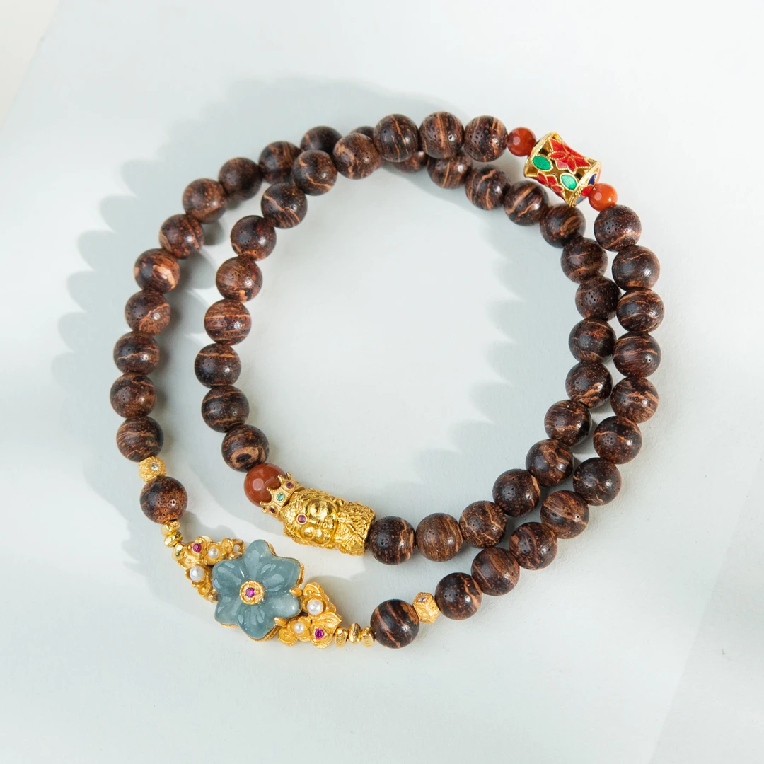 花间幽梦·黄金甲降真香 6MM  木带宝 两圈手串手链  · （多样性）