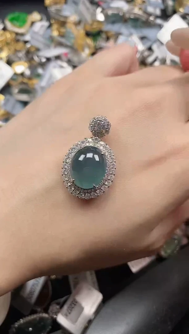 银S925镶嵌戒指翡翠51511