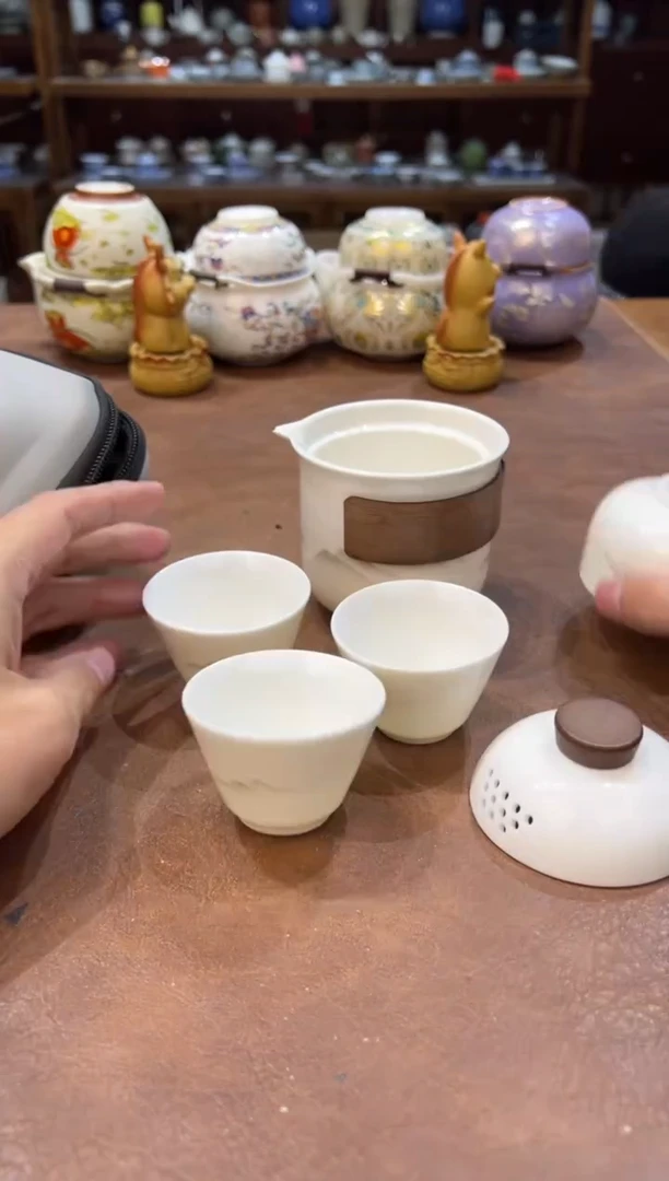真的很便宜超好看会开片的旅行茶具