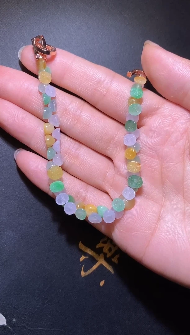 未镶嵌手链翡翠翡翠莲蓬手链