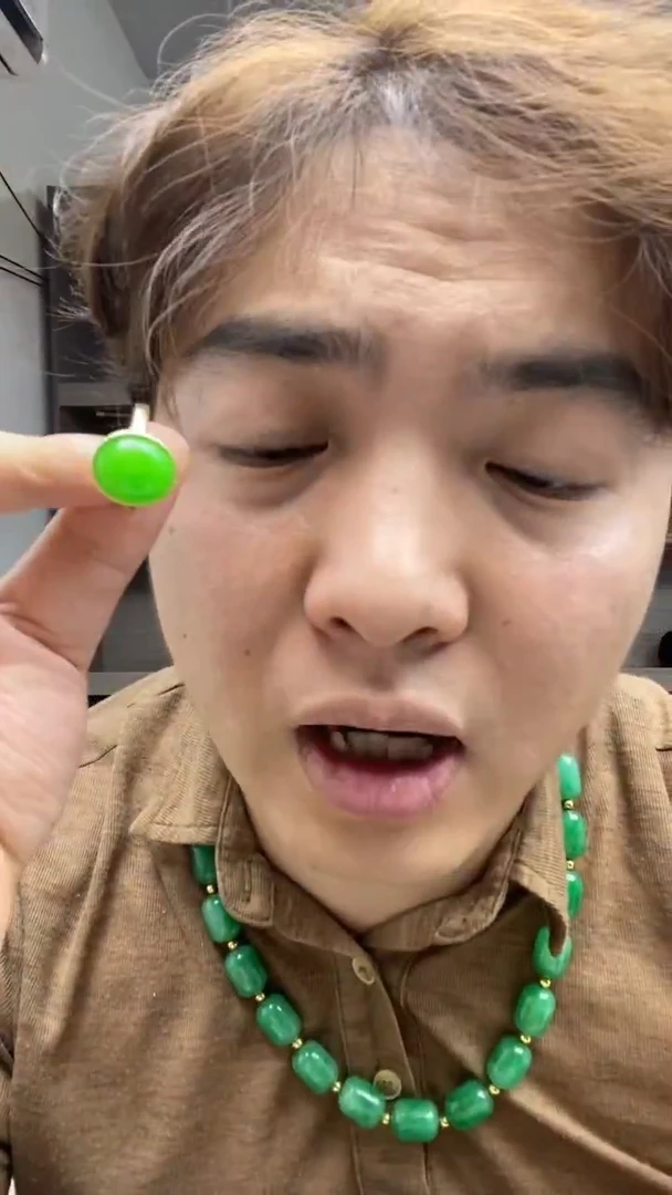 翡翠戒指未镶嵌高端时尚翠青鸽子蛋戒指
