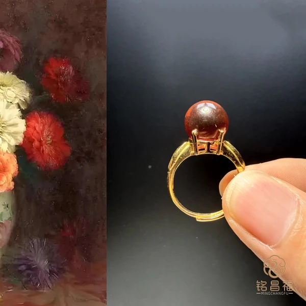 铭昌福【铭昌福】【宠粉福利】精品纯天然血珀开口戒指（11mm）ZJ-28