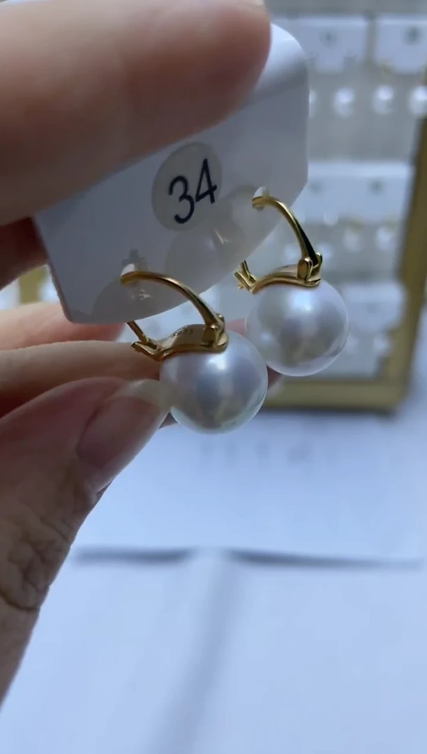 银S925镶嵌耳饰淡水珍珠34