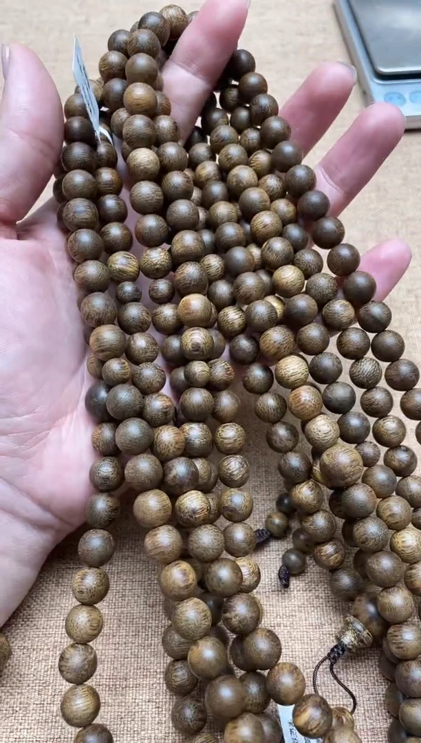 沉香手串菩萨棋虎斑0.9圆珠多圈多样性发其一