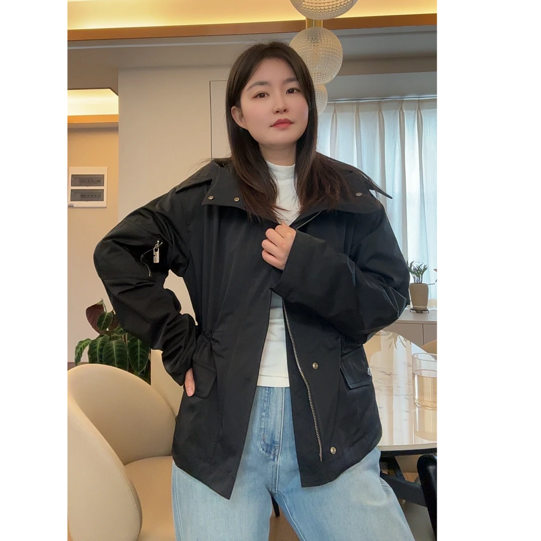 B家短款尼龙混纺风雪大衣 夹克 外套