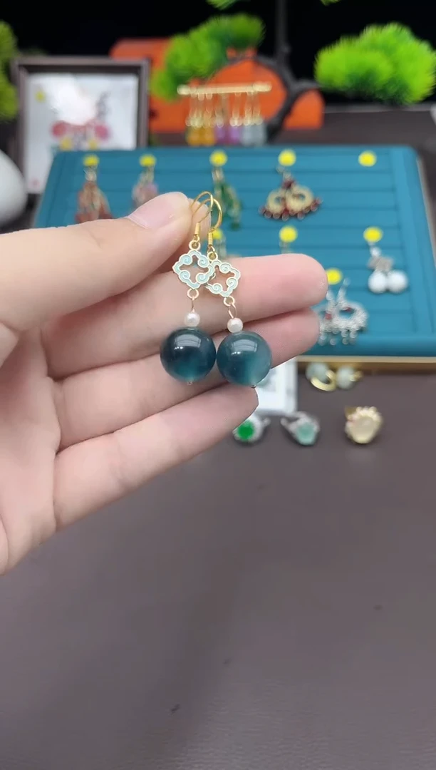 【闪购商品】玛瑙/玉髓耳钉银S925镶嵌224000