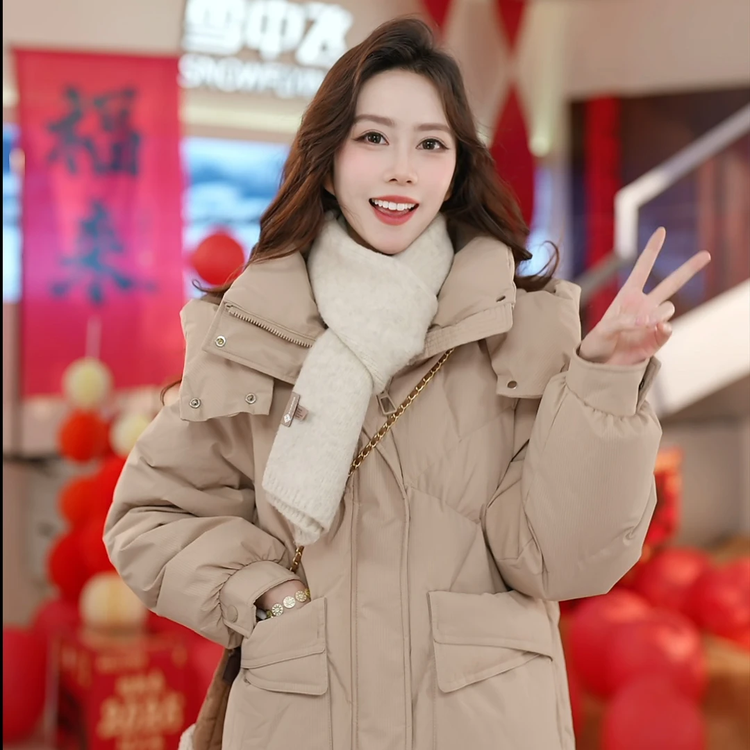 【商城同款新品】雪中飞秋冬多色韩版羽绒服时尚中长款保暖女款GQ