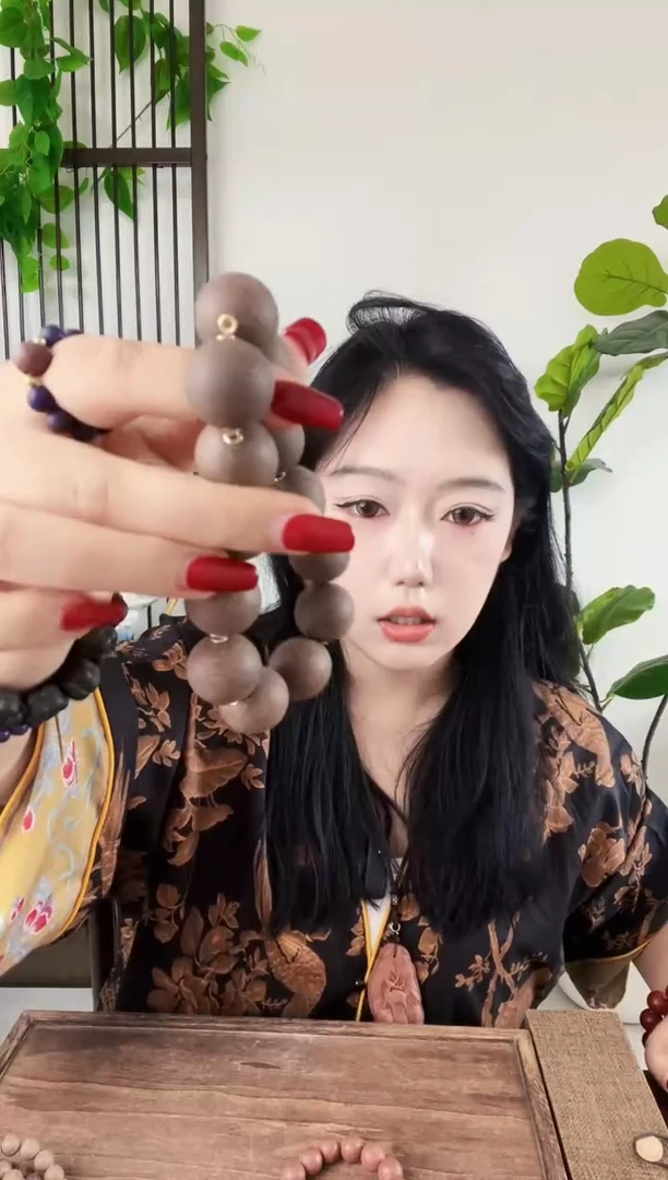 泥塑【龙涎镶铜管光珠手串】古法合香