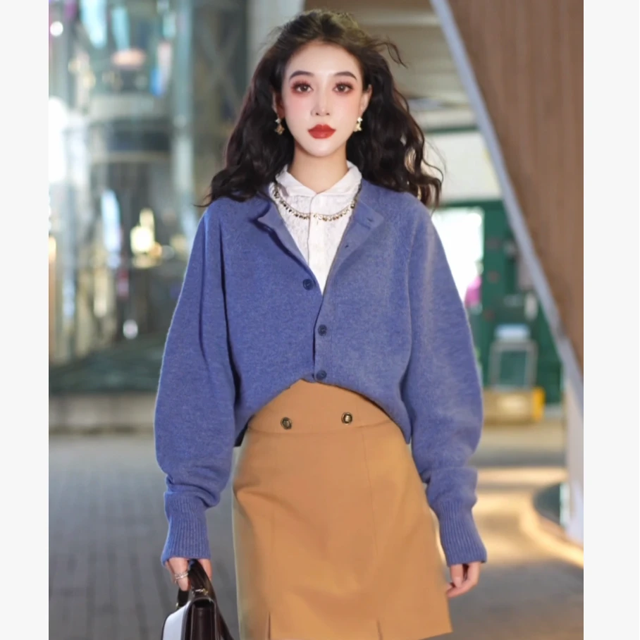 AMASS/阿玛施狂欢千金清冷感穿搭贵系松弛感女装开衫548033