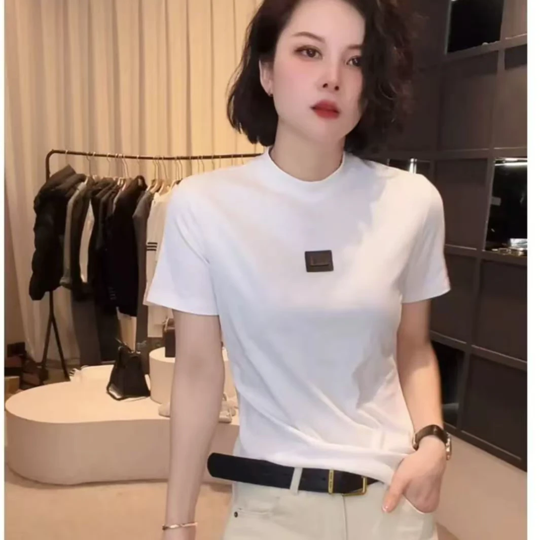 《优麦汇》Y5250春款圆领设计感时尚百搭短袖显瘦上衣款女