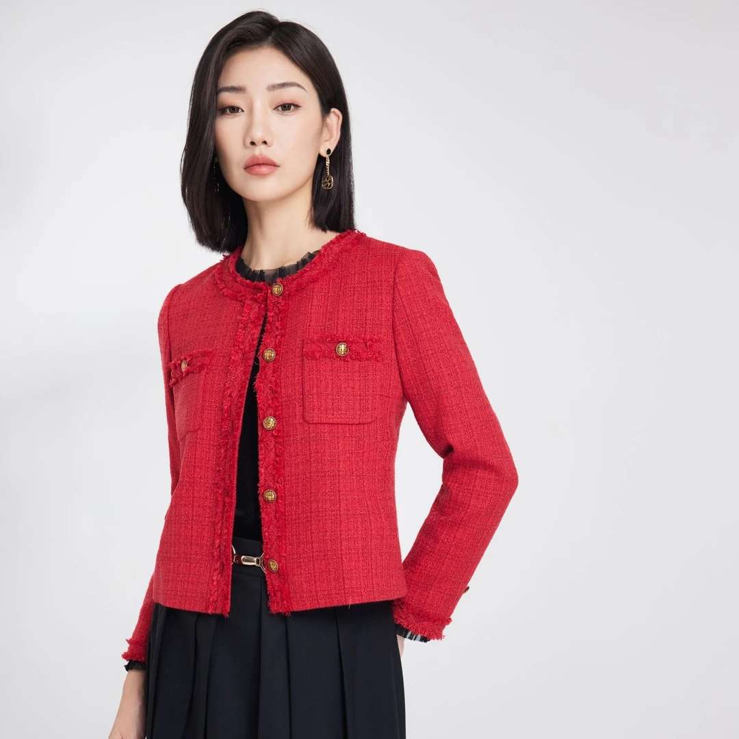 赢智尚格纹小香风外套ZB00603、ZB00604、ZB00605