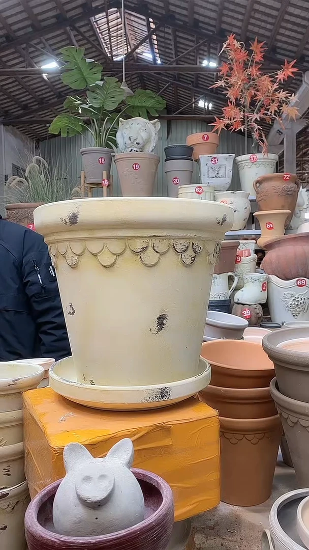 【闪购商品】缸1套30*27作旧陶巴洛克陶土托