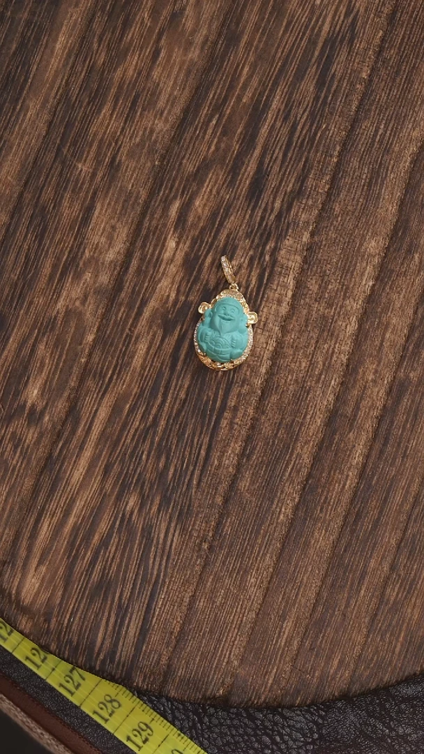 18K金镶嵌绿松石挂饰云**@1