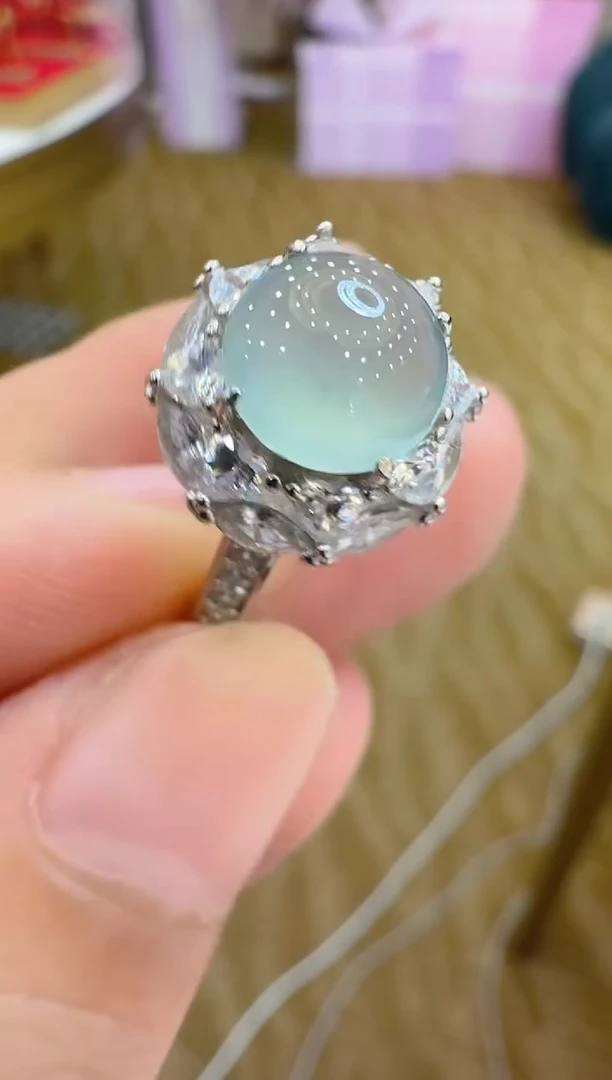 翡翠戒指银S925镶嵌多样性团购发一件