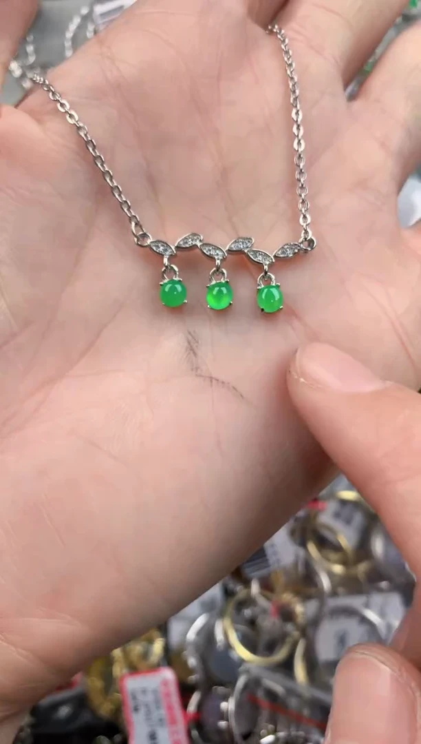 银S925镶嵌戒指翡翠444   7