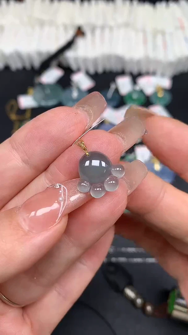 翡翠18K金镶嵌吊坠(不含链)MS188085