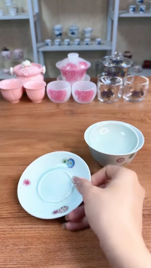 闪购福利三彩盖碗