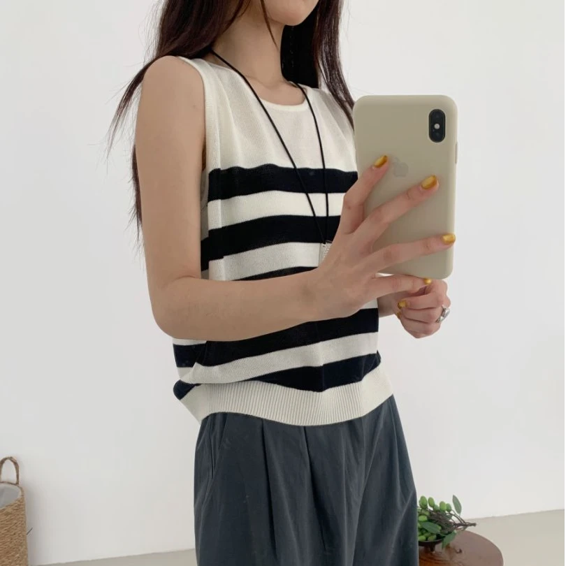 【素简.960198】春款上新天爽亚麻学院风背心女装针织衫（4.26福利）