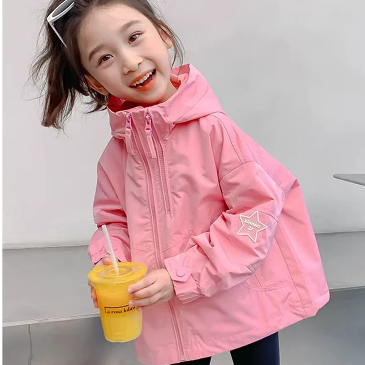 女童外套春秋款2025新款洋气女宝宝春装韩版风衣儿童装春季冲锋衣