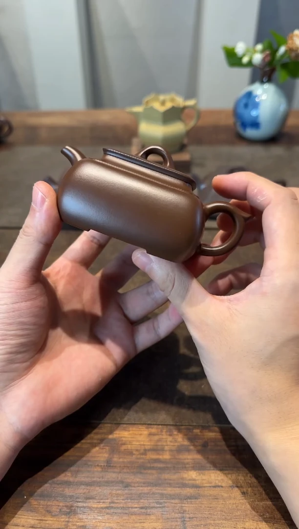 茶壶紫砂小*老长四方 紫砂壶