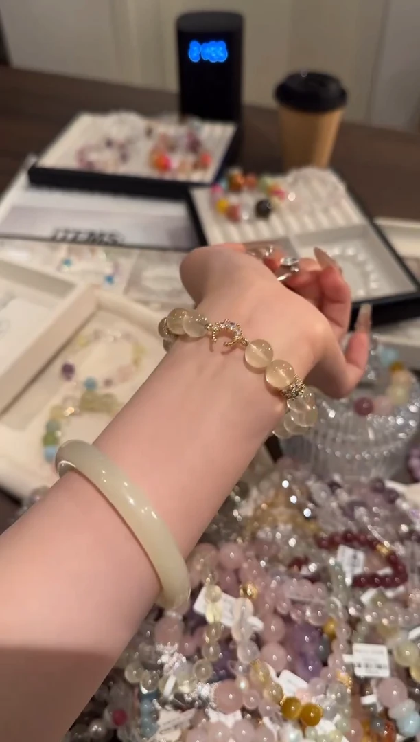 水晶手链合金黄水晶x1552