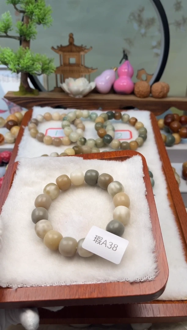 【闪购商品】菩提根/象牙果手串瑕A38桶珠12mm1串