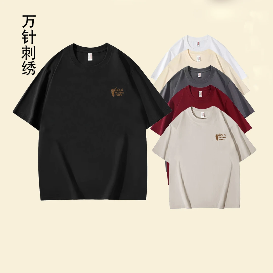 万针刺绣夏季纯棉T恤休闲运动时尚百搭潮流BWL-PADIMA战马