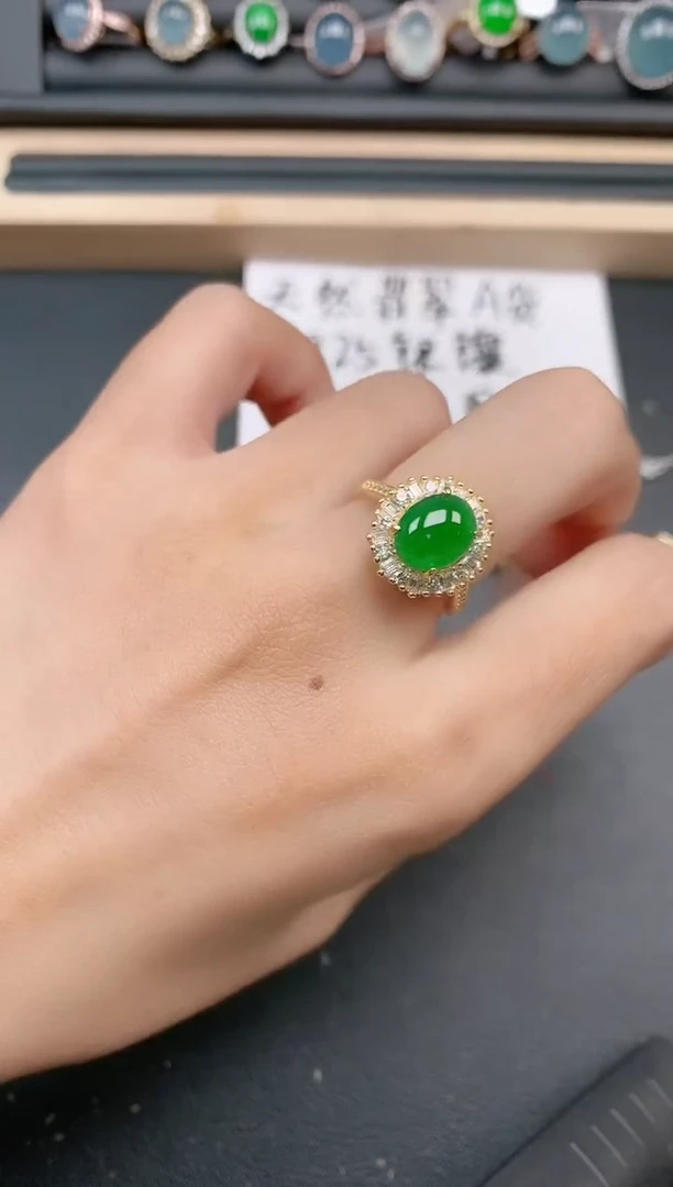 银S925镶嵌戒指翡翠1111