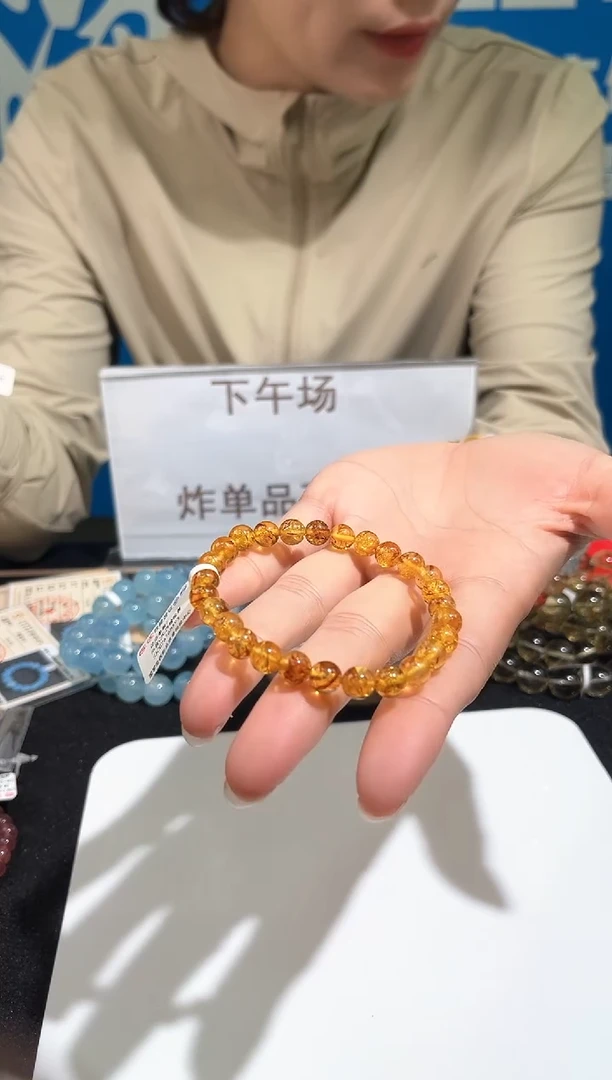 手链琥珀未镶嵌16号琥珀花珀单圈7+mm
