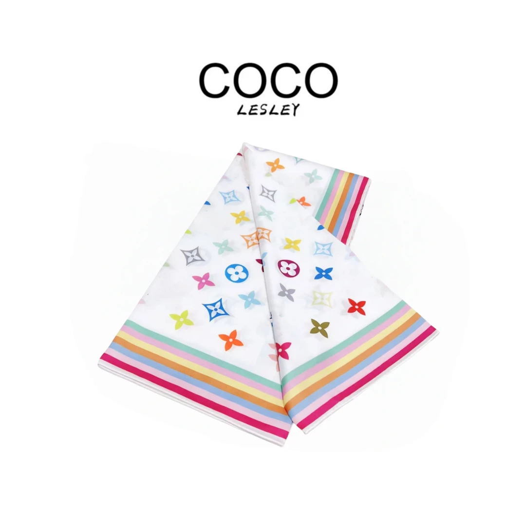 【COCO LESLEY】艾薇儿新款老花法式轻奢时尚方巾 L26