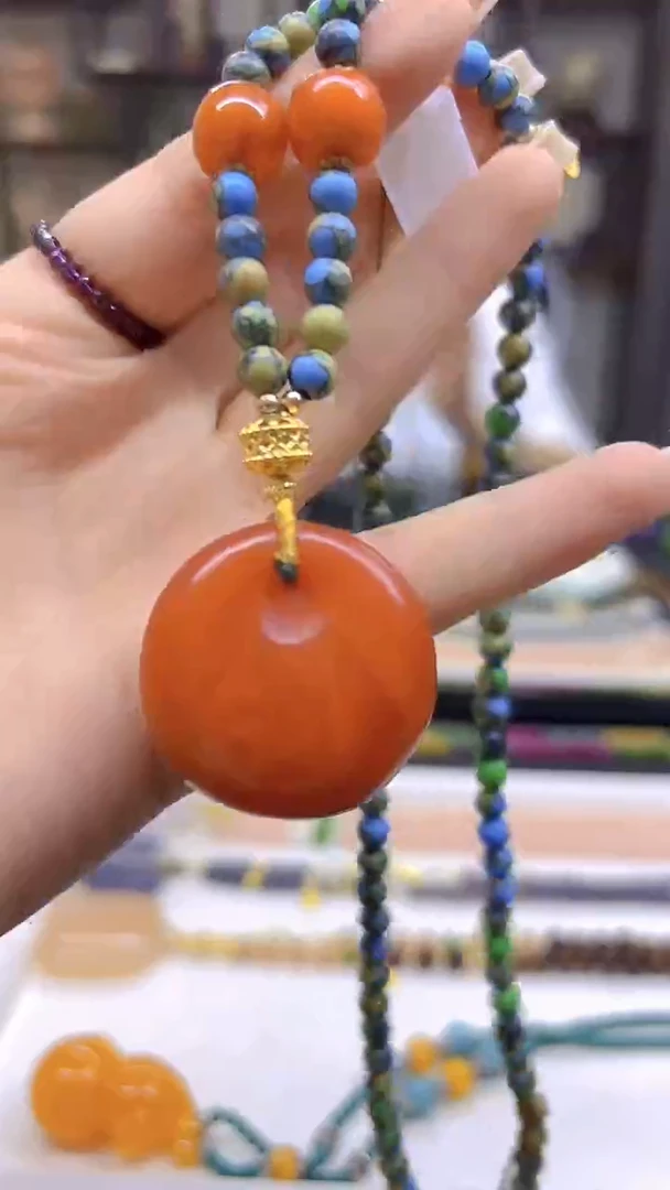 未镶嵌毛衣链蜜蜡DIY款M12