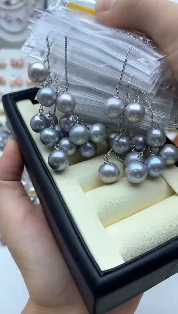 淡水珍珠银S925镶嵌吊坠(不含链)多样性发其一