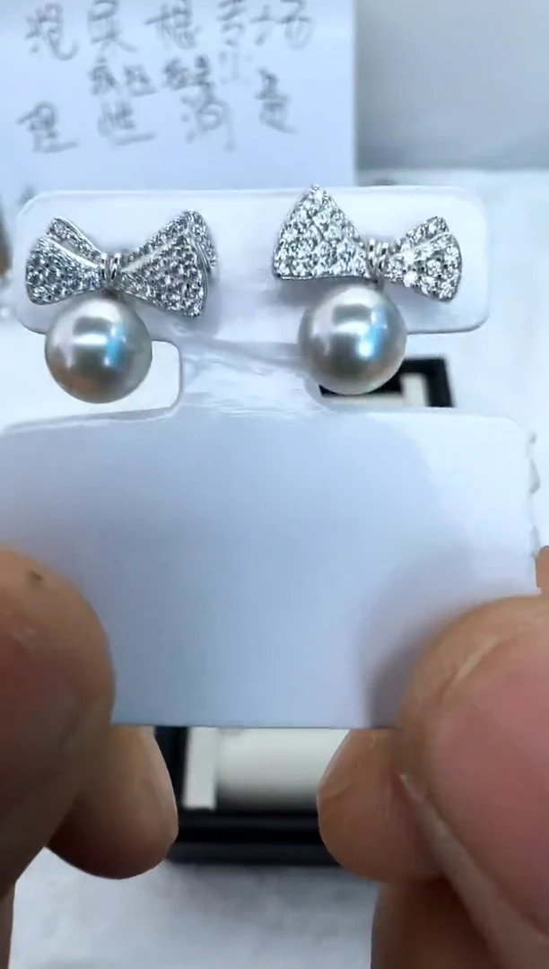 【闪购商品】海水珍珠耳饰银S925镶嵌耳钉