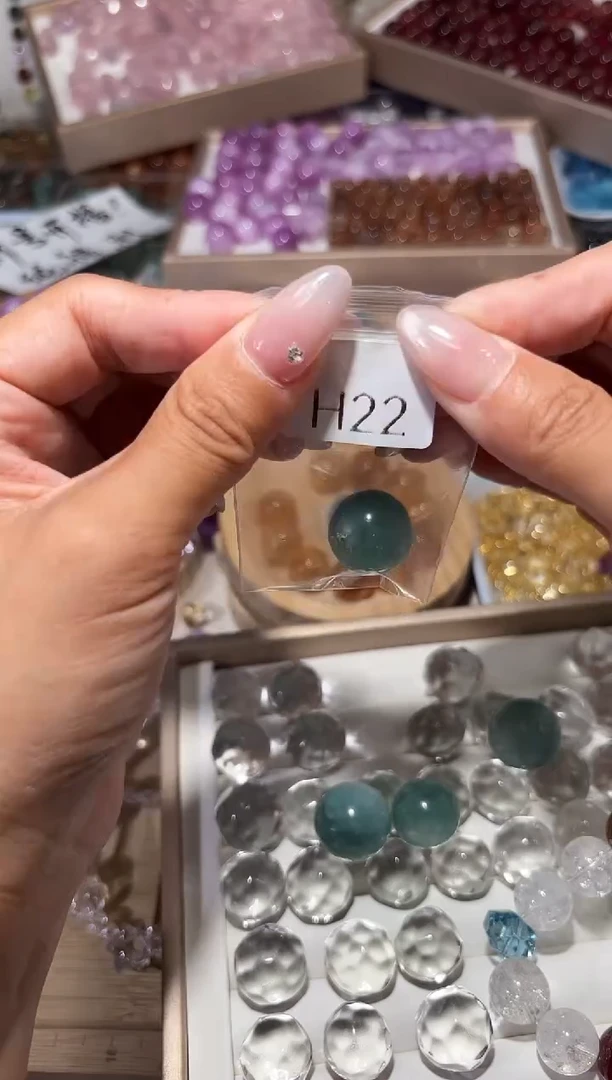 未镶嵌手串水晶家**宝H22绿祖母卡18单珠拍2件
