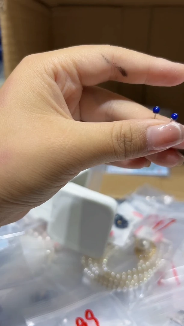 银S925镶嵌淡水珍珠耳钉28