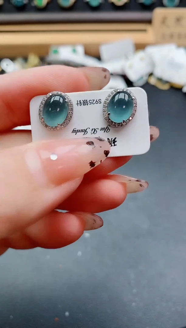 银S925镶嵌戒指翡翠1