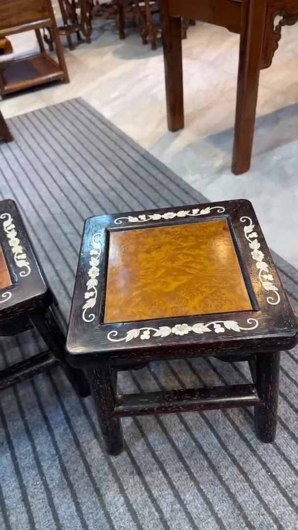 木紫檀留疤富贵凳邵氏紫檀木艺