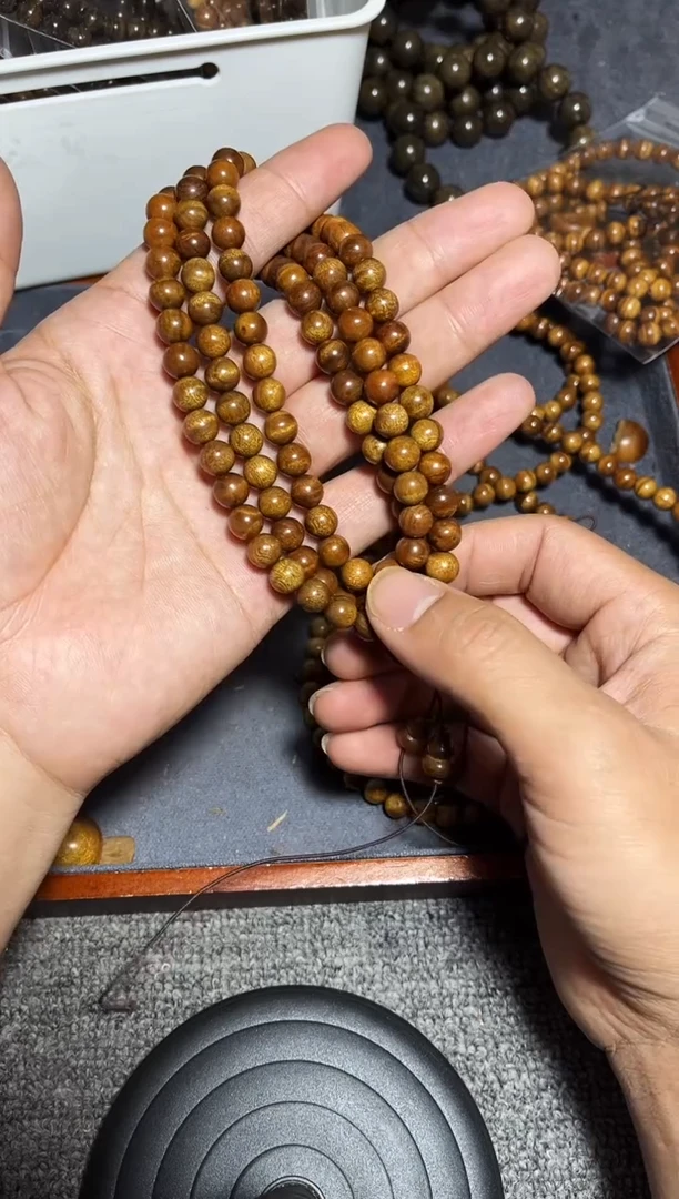 金丝楠手串/手链0.8/108药香多圈带花款168