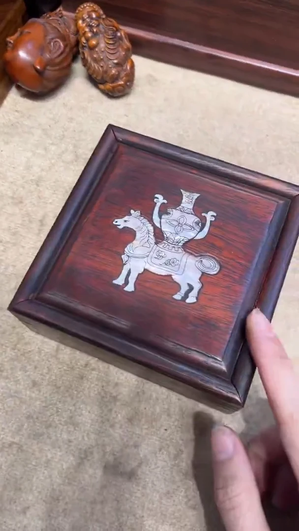 【闪购商品】木马上平安螺钿四方抽拉盒