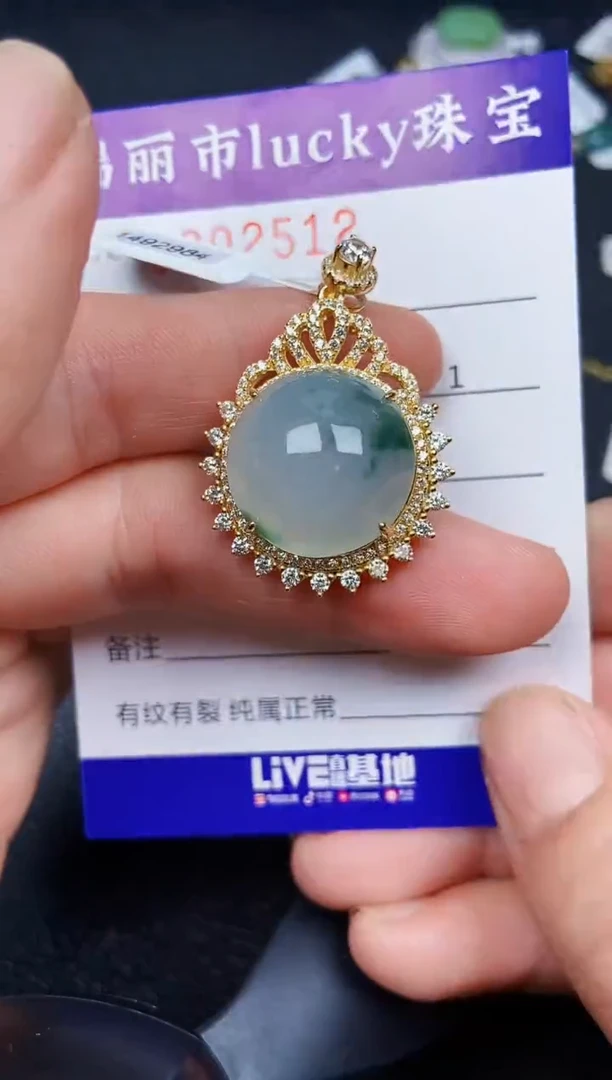 翡翠银S925镶嵌颈饰2512
