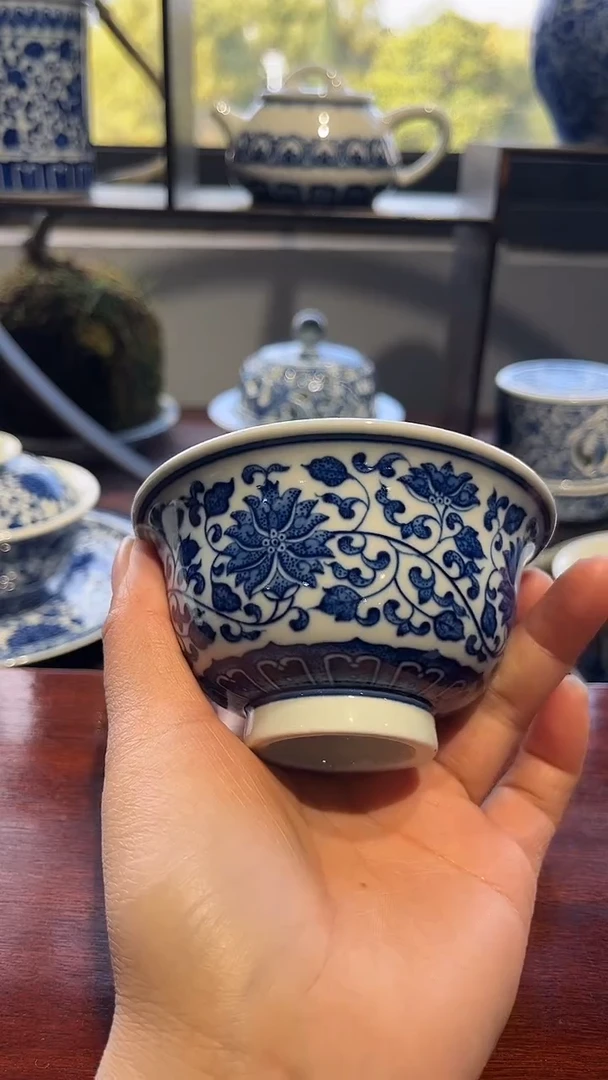 镹曰柴窑手工手绘青花