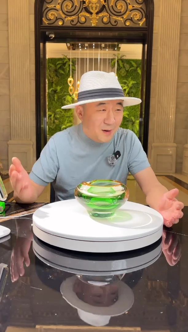 【闪购商品】摆件AJ01032茶金色配绿色烟灰缸