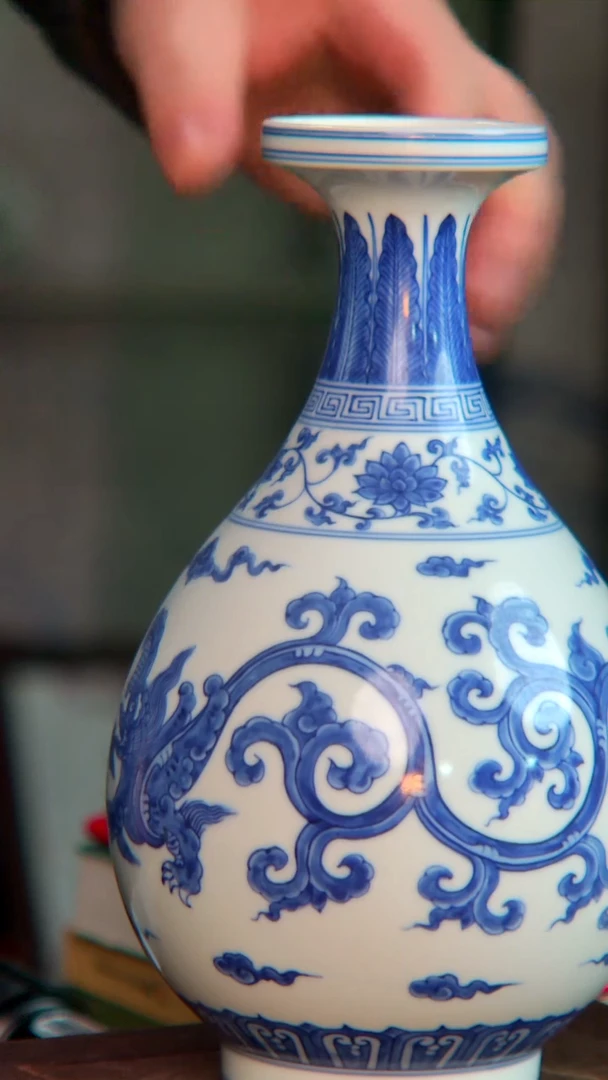 瓷央博文化瓷器交流玉壶春青花瓶