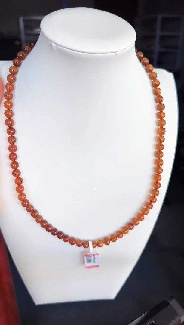 琥珀颈饰未镶嵌#15缅甸琥珀紫罗兰妈妈链7mm