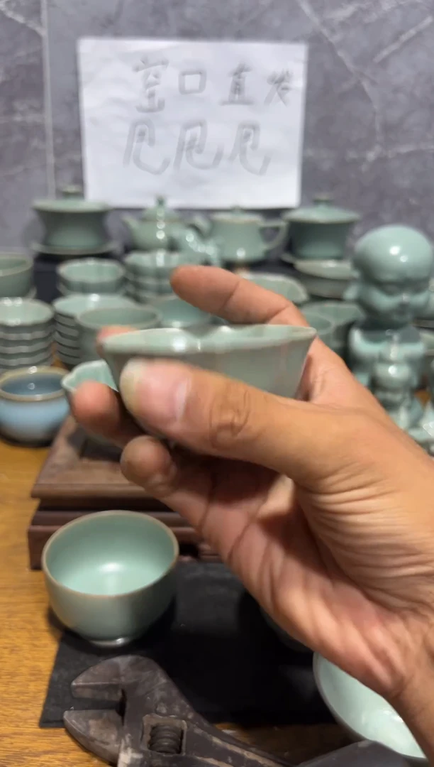 摆件微瑕仿古釉原矿汝瓷